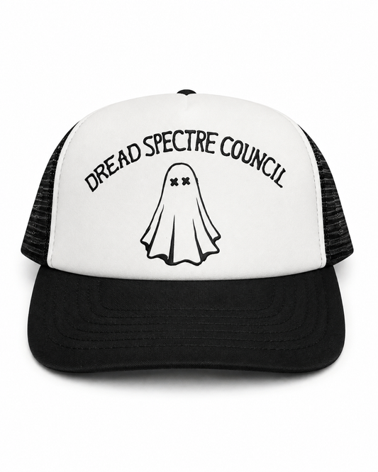 Dread Spectre Council Trucker Cap [Logo and Spectre Black w White Front]