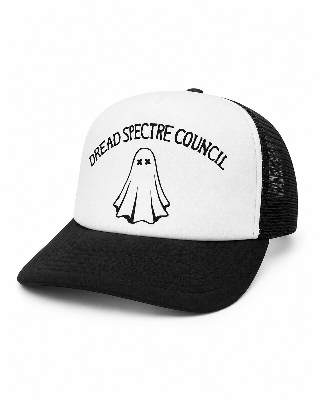 Dread Spectre Council Trucker Cap [Logo and Spectre Black w White Front]